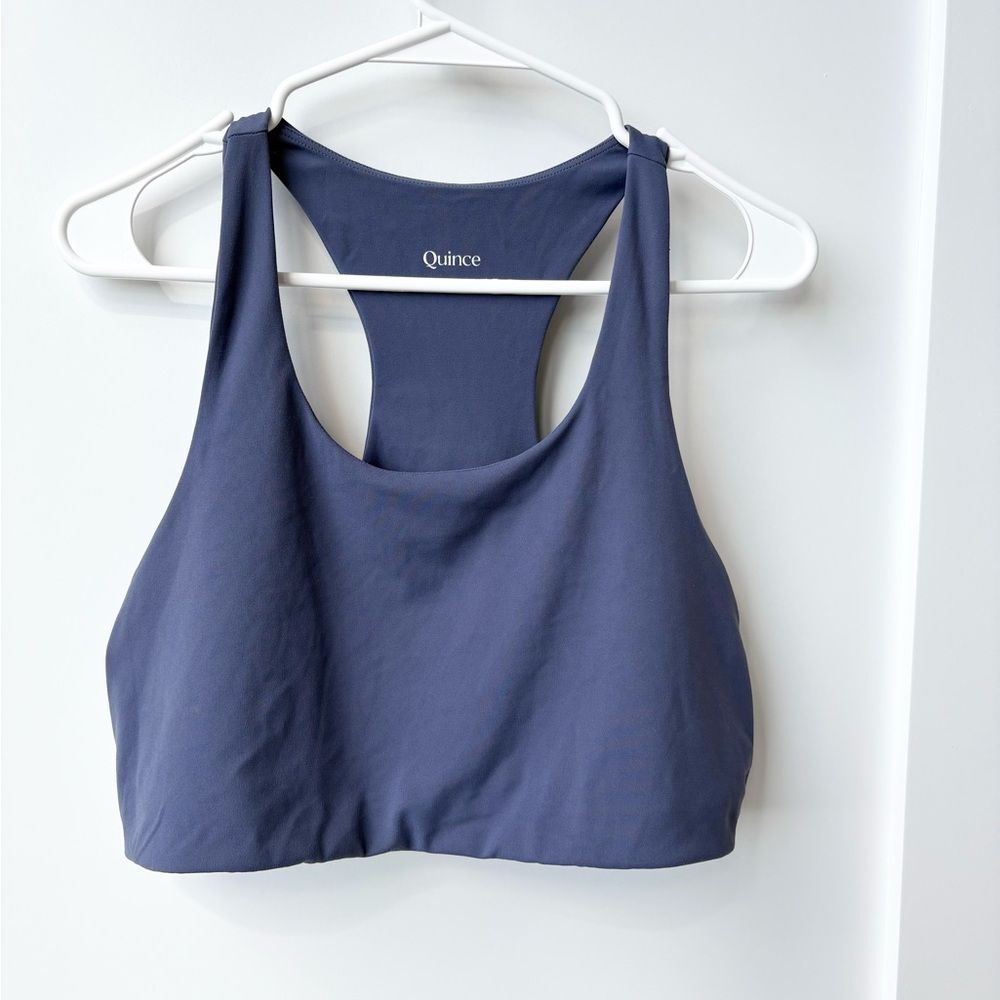 Quince Navy Blue Racerback Sports Bra Size L